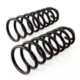 A pair of Old Man Emu black coil springs on a white background.