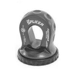 Using a closed system winching method, the Factor 55 Splicer Shackle Mount Thimble in Gray 00352-06 is specially designed for synthetic winch rope. It securely attaches the rope to a thimble, ensuring maximum strength and durability.
