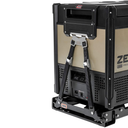A ARB Portable Fridge/Freezer Tie Down Kit for ZERO Fridge Freezers 10900046 with a strap and stainless-steel mount brackets attached to it.