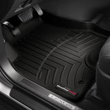 Enhance the interior of your Toyota Tundra (2022-ON) with these durable black floor mats. Designed for optimal floor protection, these Weathertech DigitalFit 1st & 2nd Row Floor Liners are perfect for safeguarding your vehicle's carpet from dirt.