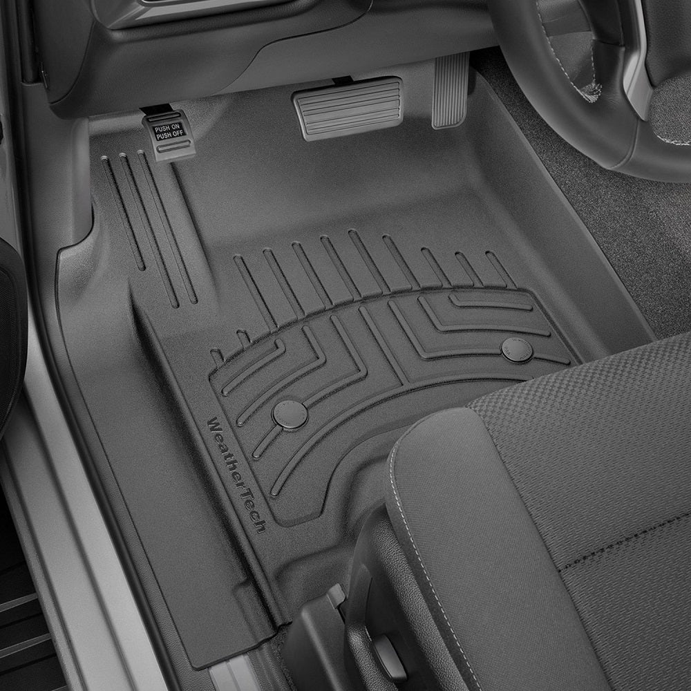Custom-fit Weathertech Floorliner HP 1st Row Floor Mats for Toyota 4Runner (2013-2023) in black, offering interior protection.