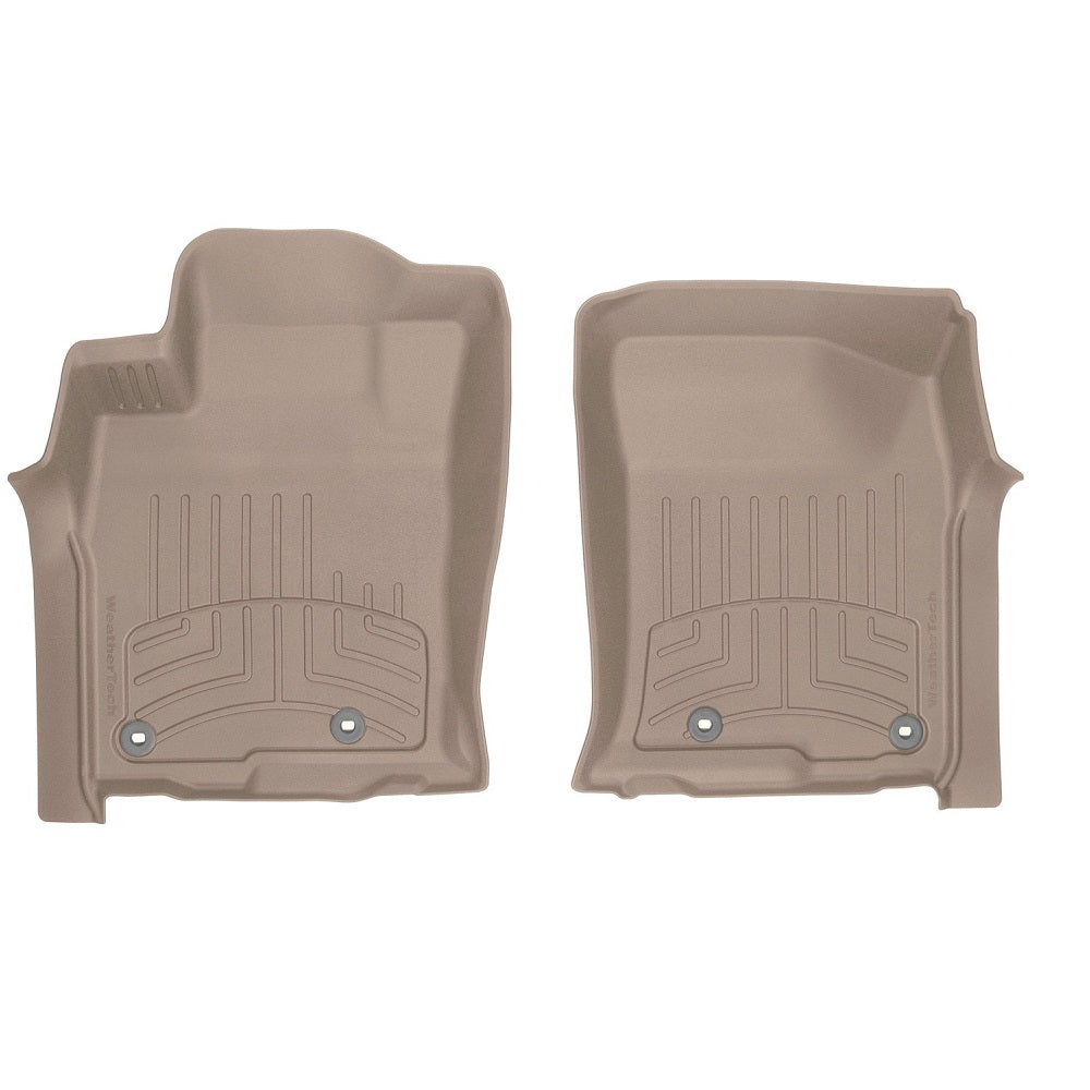 A pair of Weathertech Floorliner HP 1st Row Floor Mats for Toyota 4Runner (2013-2023) offering interior protection for the front and rear of a car.
