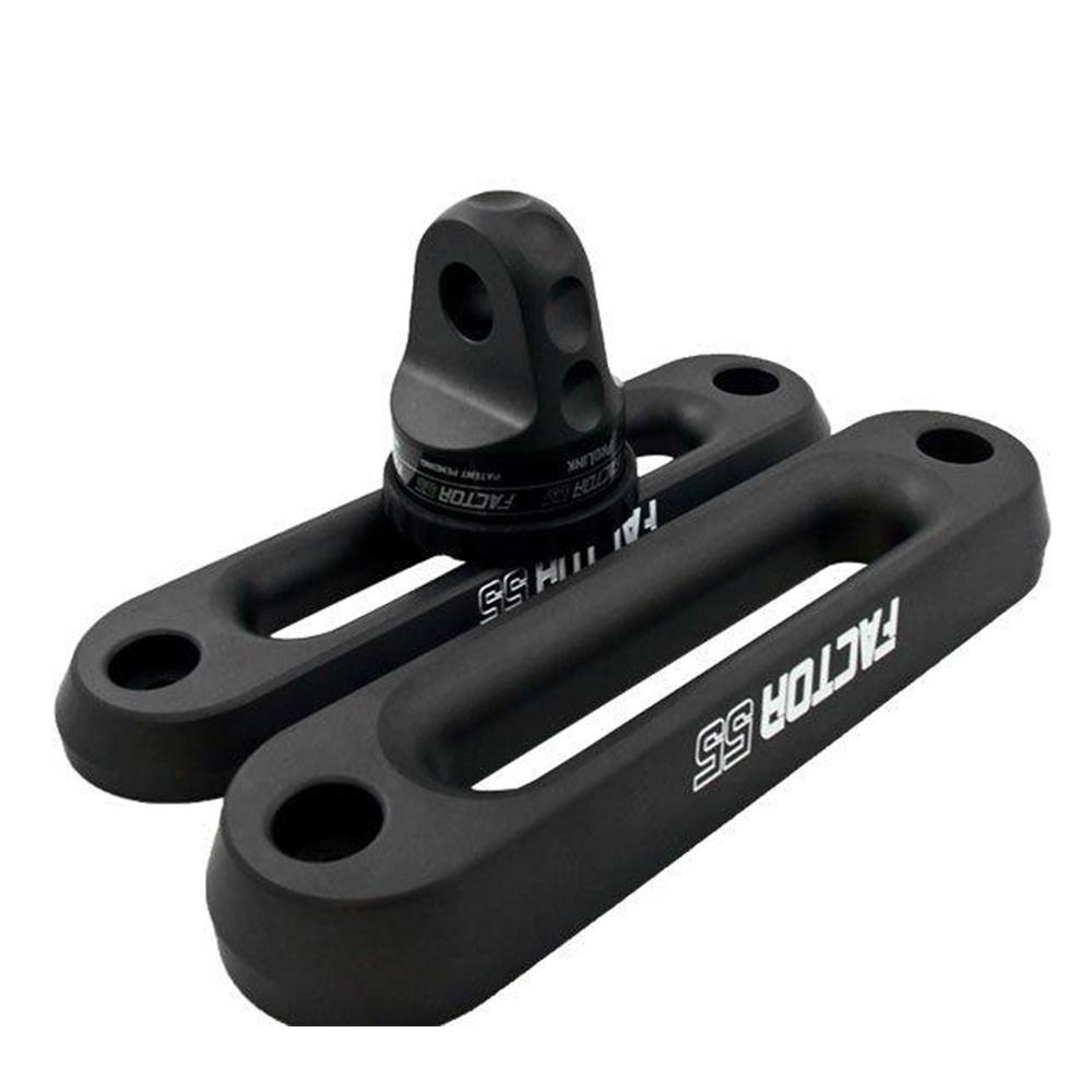 A pair of Factor 55 Hawse Fairlead 1.5 Inch Thick Gun Metal Gray 00019 on a white background.