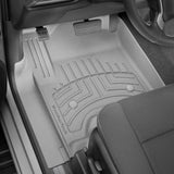 Custom-fit Weathertech Floorliner HP 1st Row Floor Mats for Toyota 4Runner (2013-2023) in gray offer interior protection for your vehicle.