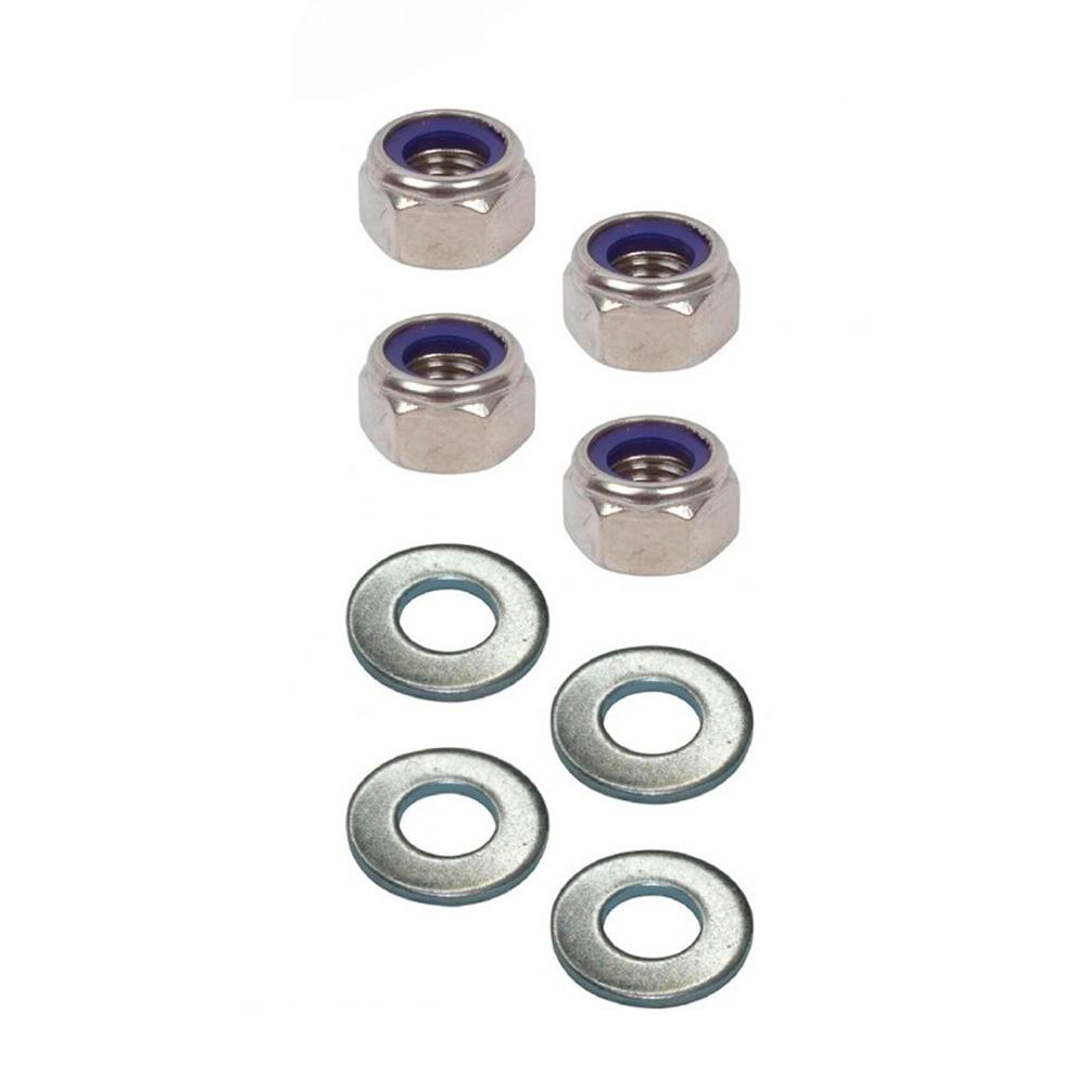 Four stainless steel nuts and washers, along with the ARB Mount Adapter TRED TPMKBA01, on a white background.