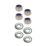 Four stainless steel nuts and washers, along with the ARB Mount Adapter TRED TPMKBA01, on a white background.