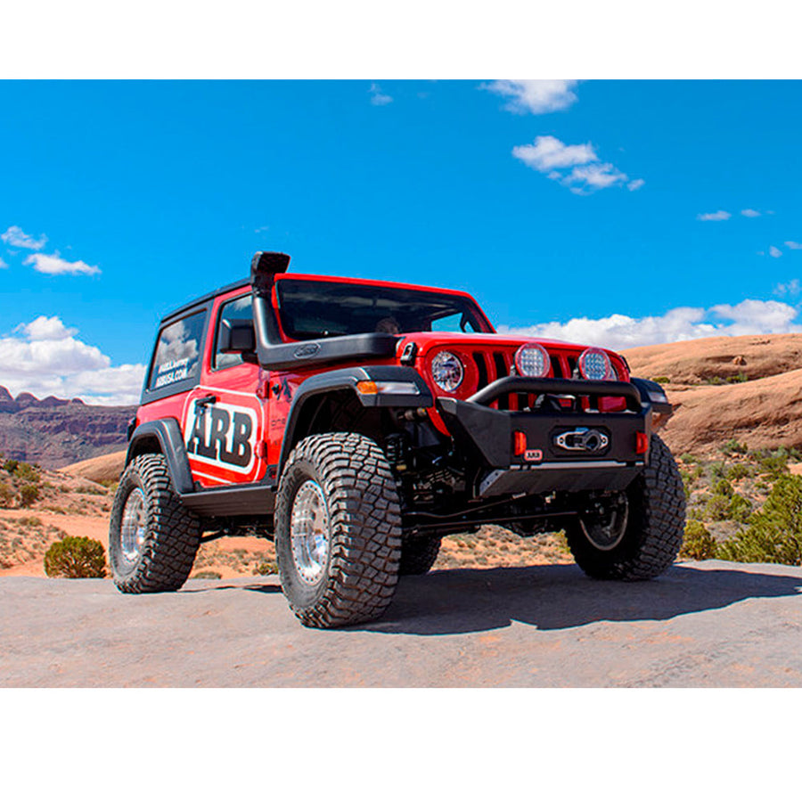 OME Adjustable Front Lower Control Arms LCAJKFR For Jeep Wrangler JK (2007-2018) Old Man Emu shown mounted on lifted off-road vehicle