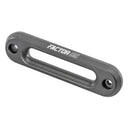 A black Factor 55 handlebar bracket with the word factorx and anodizing on it.