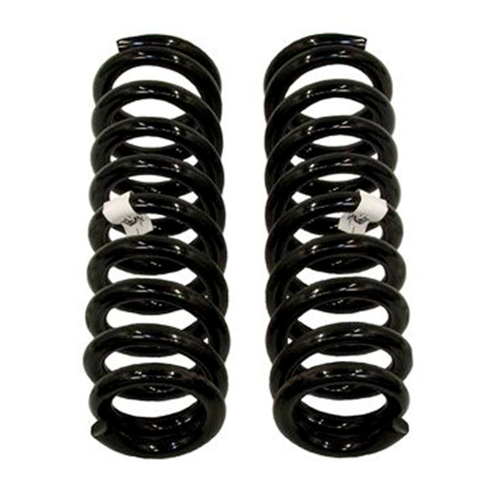 A pair of ARB Old Man Emu Front Coil Springs 2885 for Toyota Prado 150 & 120 Series, FJ Cruiser, Hilux, 4Runner installation on a white background.