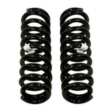 A pair of ARB Old Man Emu Front Coil Springs 2885 for Toyota Prado 150 & 120 Series, FJ Cruiser, Hilux, 4Runner installation on a white background.