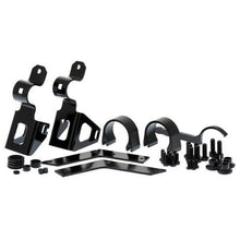 Load image into Gallery viewer, A set of black BP-51 Rear Shock Mount Kit Old Man Emu brackets and hardware for a Jeep Wrangler JK vehicle.