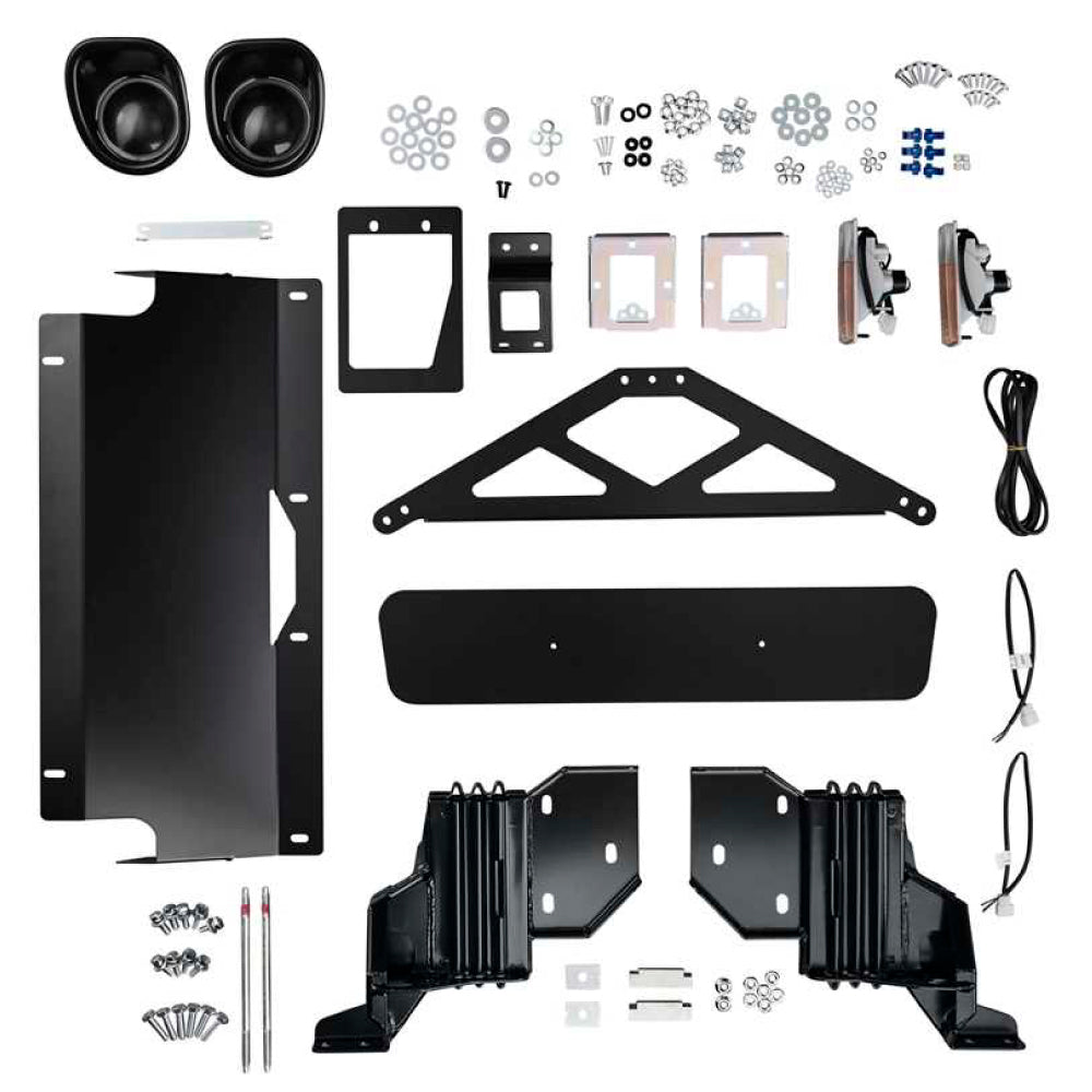 A durable steel construction Deluxe Bull Bar Winch Bumper For Toyota Tundra 2007-2013 ARB 3415010, perfect for a black vehicle.