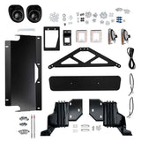 A durable steel construction Deluxe Bull Bar Winch Bumper For Toyota Tundra 2007-2013 ARB 3415010, perfect for a black vehicle.