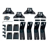 A high-capacity ARB Roof Rack Fitting Kit Hummer H1 1992-2006 3700110 consisting of black mounting brackets for secure storage in a car.