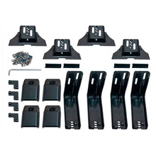 Load image into Gallery viewer, A high-capacity ARB Roof Rack Fitting Kit Hummer H1 1992-2006 3700110 consisting of black mounting brackets for secure storage in a car.