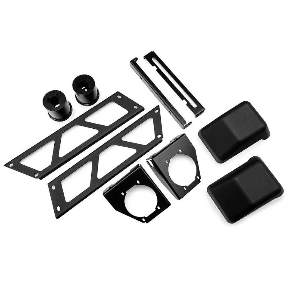 A set of black parts for the Front Deluxe Winch Bar For Jeep Wrangler JK (2007-2020) ARB 3450260.