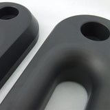 Two Factor 55 Hawse Fairlead 1.5 Inch Thick Gun Metal Gray 00019 on a white surface, suitable for use with synthetic rope.