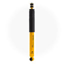 A high-quality Old Man Emu Rear Nitrocharger Sport Shock Absorber 60141 for Toyota Fortuner (2015-2022) in yellow and black with compression valving on a white background.