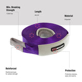 An ARB purple recovery winch extension strap with a description of its features.