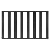 An image featuring a black stair railing mounted with ARB 1770040 base brackets on a white background.