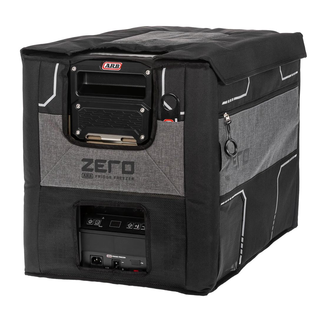 A durable black ARB Transit Bag for Zero Fridge Freezer 47QT 10900051 with an easy-fit design and a black cover to keep it cool.