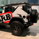 ARB Alloy Flat Roof Rack 70” x 44” with Mesh Floor for Jeep Wrangler JL 2018-2019 ARB 4913020MKJL with secure storage fitting kit.