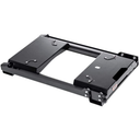 A versatile ARB Portable Fridge/Freezer Slide securely mounting a laptop computer on a white background.
