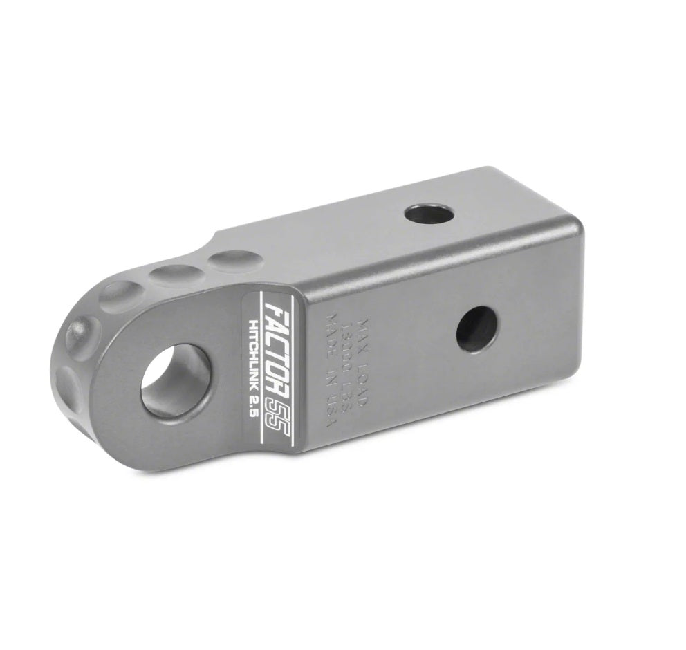 A Factor 55 HitchLink 2.5 in Gray 00022-06, a high capacity, gray metal bracket for a sway bar provides ultimate strength and oxidation protection.