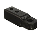 A Factor 55 HitchLink 2.0in 00020-04, powder coated black piece of equipment with holes on it.