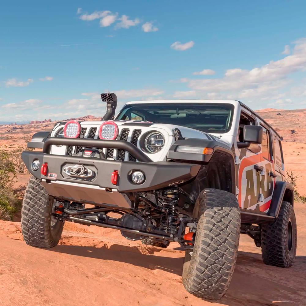The ARB Alloy Flat Roof Rack 70” x 44” with Mesh Floor for Jeep Wrangler JL 2018-2019 ARB 4913020MKJL comes with a secure storage compartment and a fitting kit for easy installation.