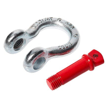 Load image into Gallery viewer, A red ARB Recovery Bow Shackles 16mm 3.25T ARB2012 with oxidation protection on a white background.