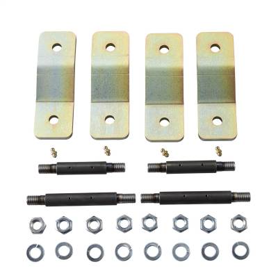 A set of four metal brackets and nuts designed for leaf spring bushes, ensuring optimal ride quality with the ability to use OME Rear Leaf Spring Shackle Kit OMEGS22 for Toyota Tundra (2007 - 2022) by Old Man Emu brand, ARB.