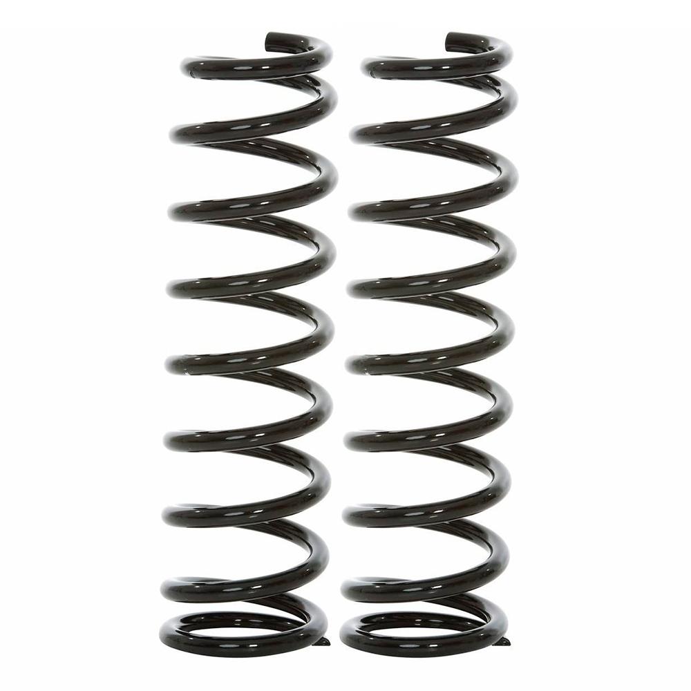An installation of ARB Old Man Emu Rear Coil Springs 2620 for Jeep Wrangler JK 4 Door (2006-2017) - 2 inch LIFT, Constant Load 661 LB by Old Man Emu to optimize ride height, set against a clean white background.