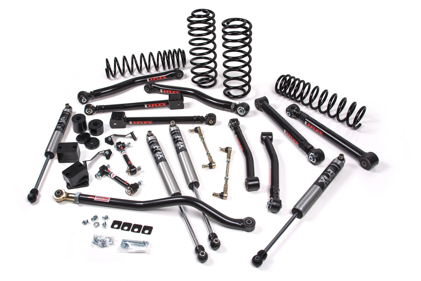 A JKS suspension kit for a Jeep Wrangler JL (18-ON) - DIESEL 4 Door J-Krawl Lift Kit with coil springs and control arms.