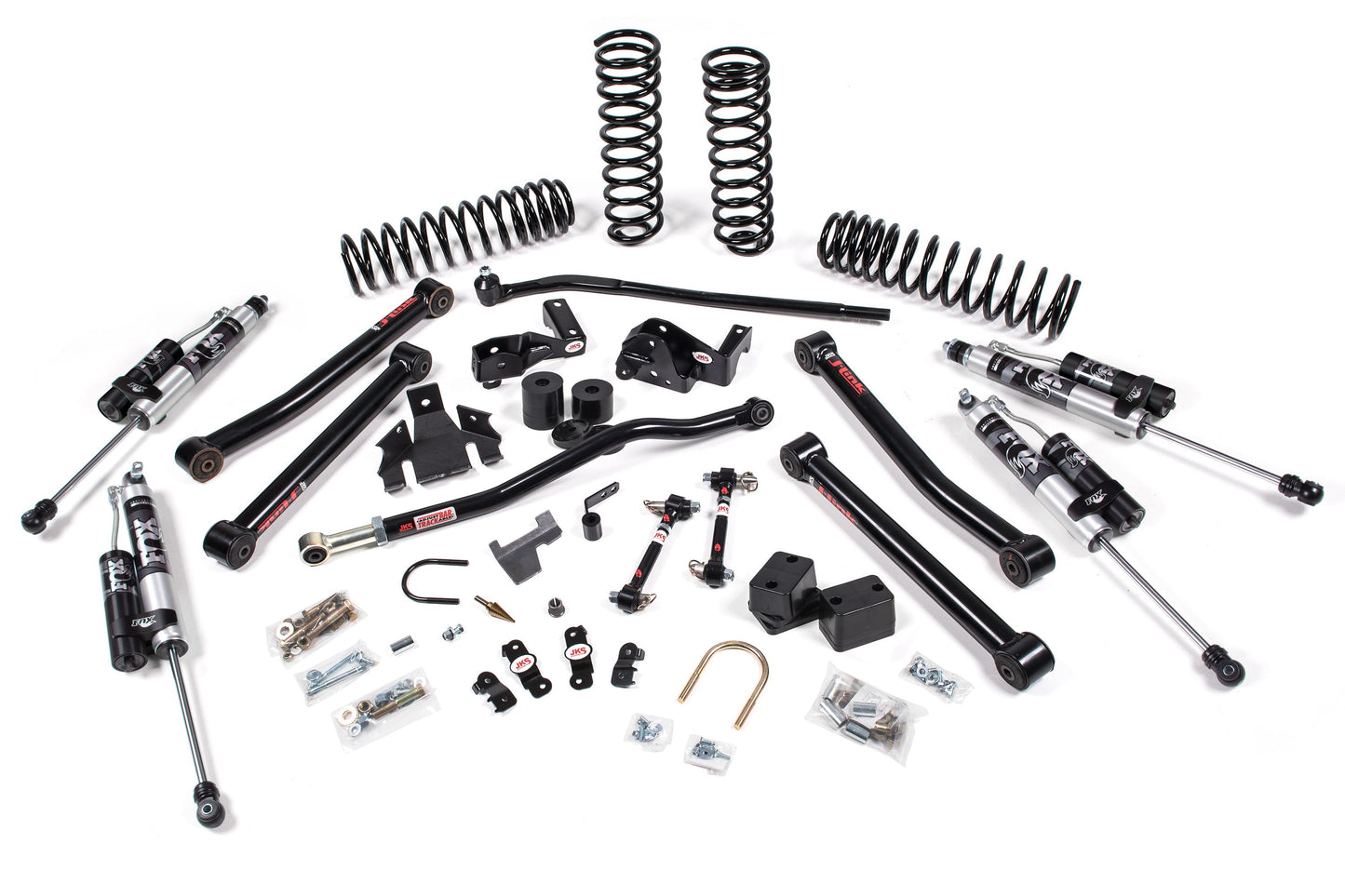 Enhance your jeep's suspension system with our top-of-the-line JKS 3.5 Inch Jeep Wrangler JK (06-18) 2 Door J-Konnect Lift Kit, designed to optimize steering angles and boost offroad articulation. This kit includes high-quality springs for a superior performance.