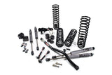 A JKS suspension system for a Jeep Wrangler JK (06-18) 4 Door, designed for offroad articulation and enhanced with springs.