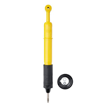 Load image into Gallery viewer, A yellow and black Old Man Emu shock absorber with compression valving on a white background.