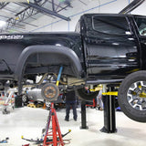 A Toyota Tacoma lifted with an ARB Old Man Emu Leaf Spring U-Bolt OMEU53B suspension range.