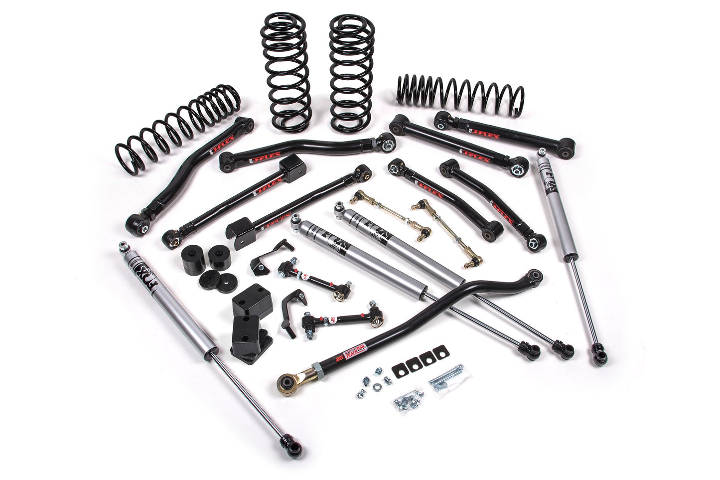 A JKS 3 Inch Jeep Wrangler JL (18-ON) 2 Door J-Krawl Lift Kit for a jeep that enhances offroad articulation and includes springs for superior suspension system performance.