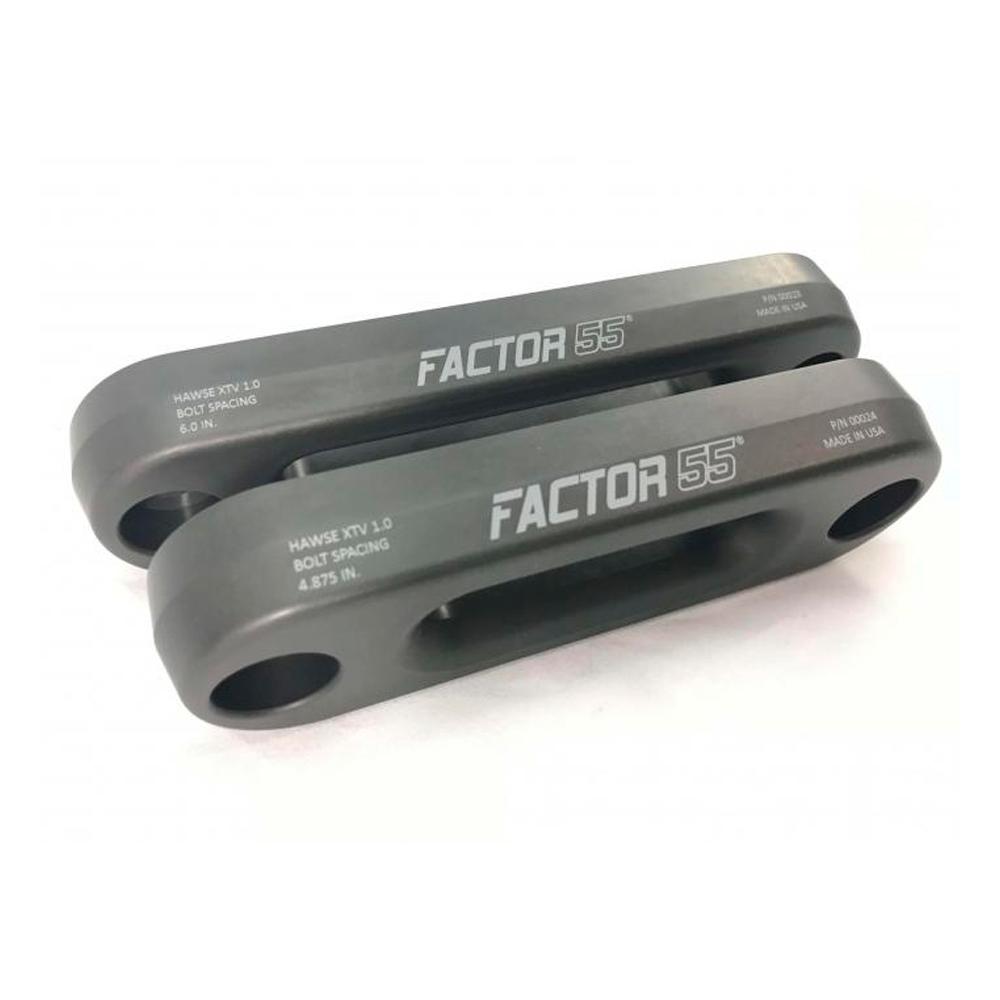 A pair of Factor 55 XTV Hawse Fairlead 6" 00023, known for their high quality, presented on a white background.
