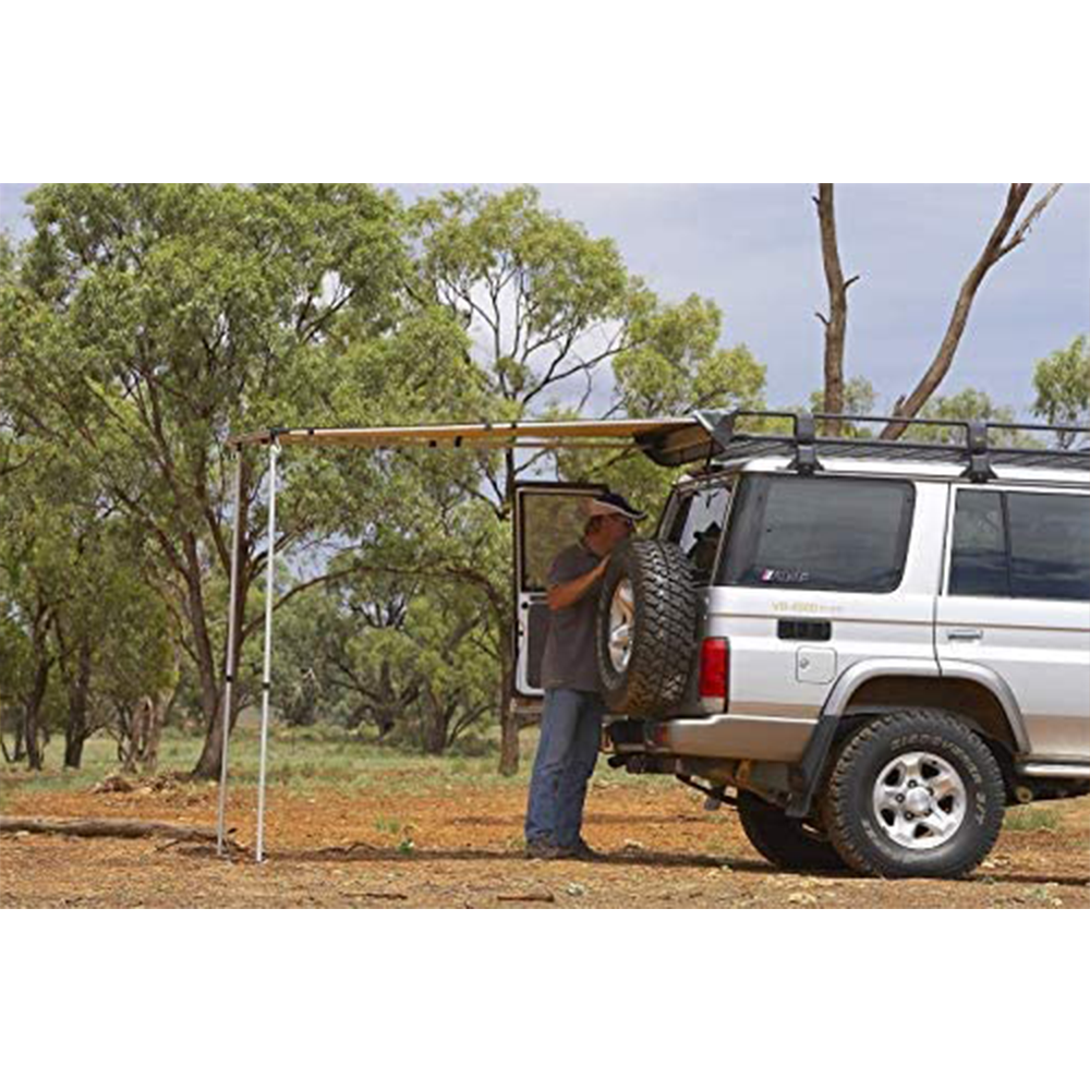 The ARB Touring Awning 814301 (49.21” x 82.67”) is the perfect addition for camping trips. With its universal mounts, assembly is a breeze.