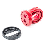 A set of Factor 55 Splicer Shackle Mount Thimble in Red 00352-01 parts for a rc car with winch rope protection.