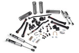 This JKS 3.5 Inch Jeep Wrangler JL (18-ON) - DIESEL 4 Door J-Konnect Lift Kit for a jeep is designed to enhance offroad articulation and control. The kit includes springs, as well as control arms to optimize the suspension system.