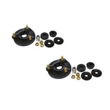 A pair of black ARB Front Strut Top Hat Kit OMETH002 (PAIR) bushings and bolts by Old Man Emu on a white background, providing control and comfort.