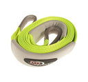 A green and gray ARB Tree Protector - 16ft ARB735LB tow strap on a white background, ideal for 4WD vehicle recovery with anchor point.