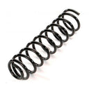 An installation of Old Man Emu ARB Front Coil Springs 3135 for Jeep Wrangler JL (PETROL ENGINE) LWB, featuring a black spring against a white background.