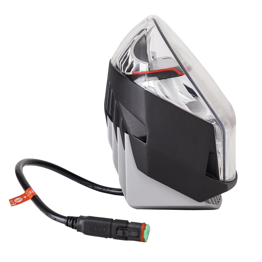 A motorcycle light with a cord attached to it, designed for enhanced visibility and prolonged LED lifespan. The ARB Intensity IQ LED Driving Lights ARBVX17 are equipped with advanced technology, including SEO keywords like ARB Intensity IQ.