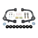 A Camburg 1.25" Uniball Upper Control Arms CAM-310042 for Toyota Landcruiser 200 Series (2007-2021) front suspension kit that includes upper arms and ball joints to enhance wheel travel.