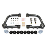 A set of Camburg 1.5" Uniball Upper Control Arms CAM-310041 for Toyota Tundra 2007-2021 (2WD / 4WD) for the front suspension of a car, providing optimal wheel travel.