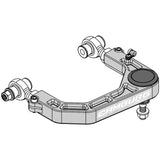 A drawing of the Camburg Kinetik Billet Uniball Upper Control Arms for Toyota Tacoma, 4Runner featuring UCAs for lift and the option to adjust camber and caster.